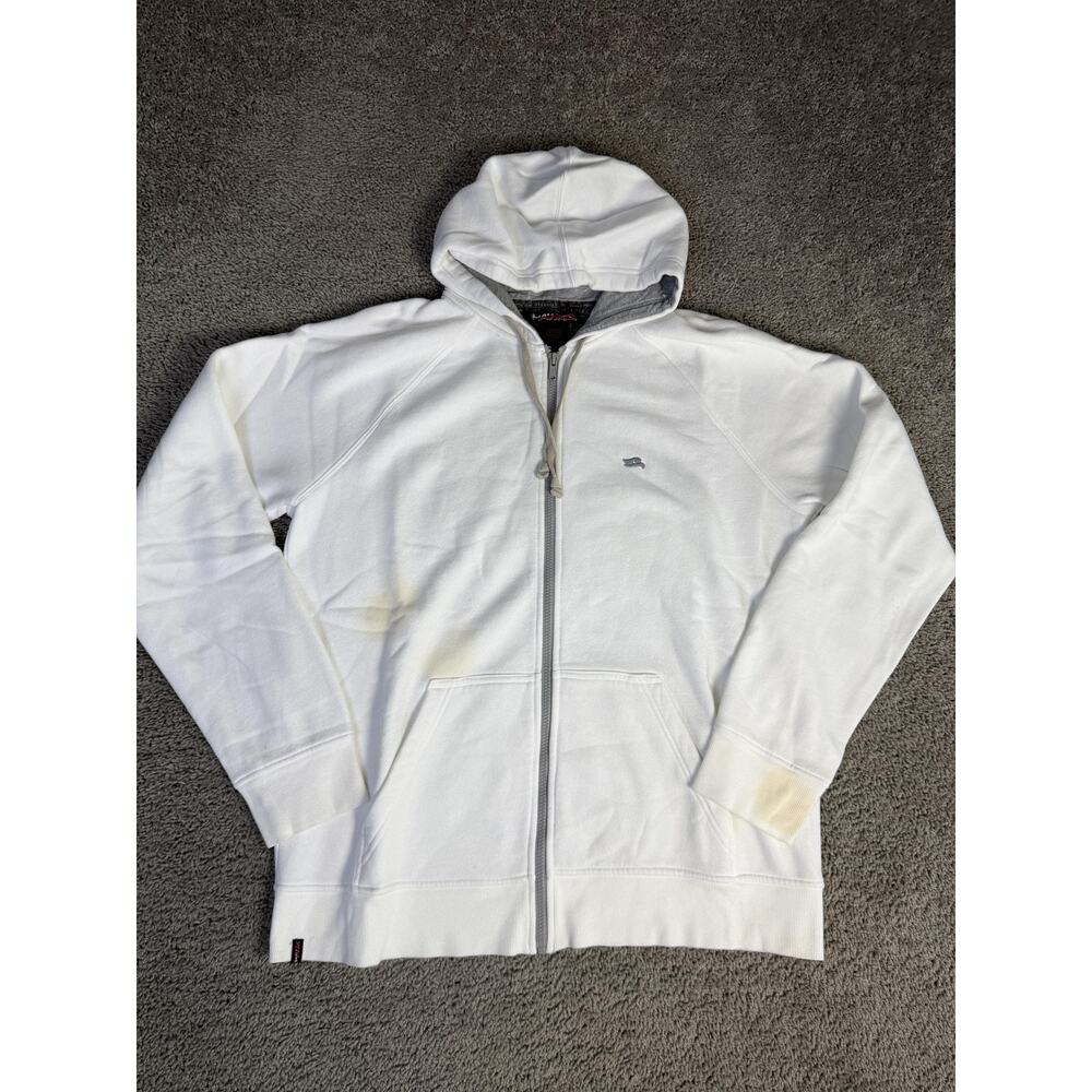 Tony Hawk Hoodie Mens XL White Full Zip Hooded Pockets Embroidered Logo
